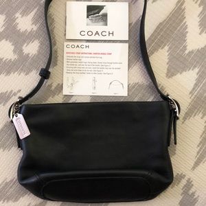 Mini coach black leather purse